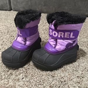 Sorel Purple Black Kids' Snow Boots
